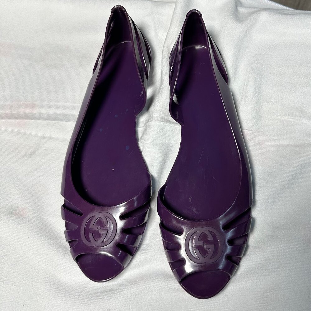Gucci Purple Jelly Flats (approximately size 9)